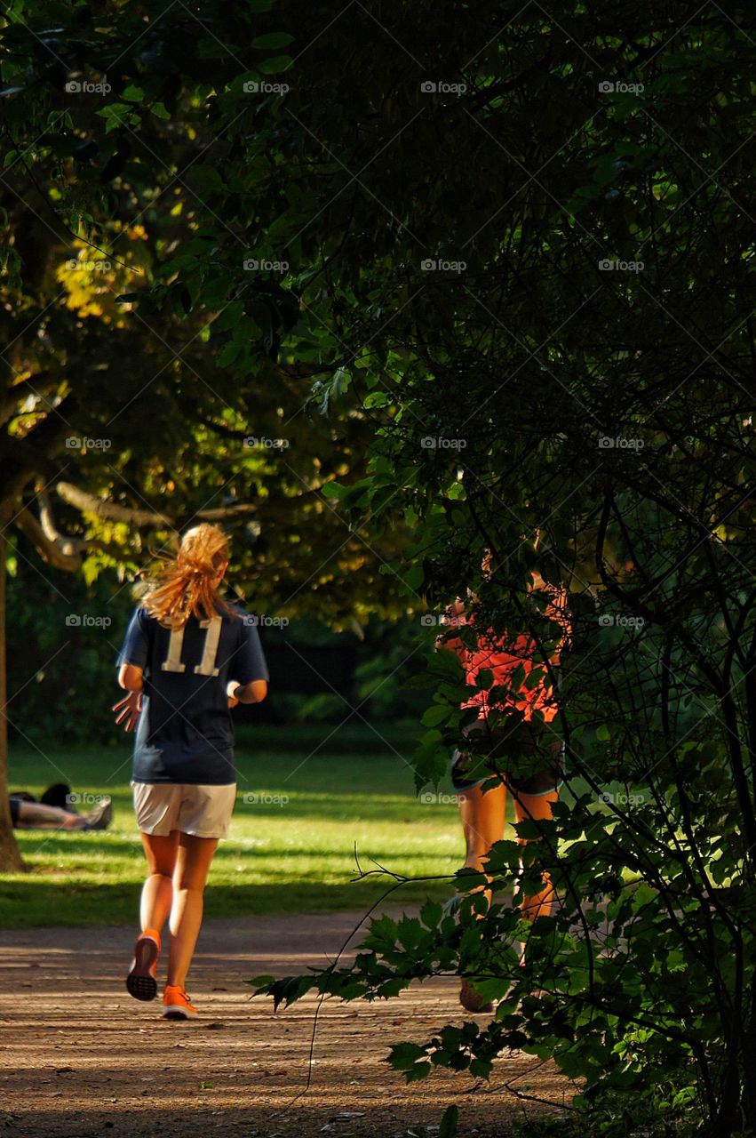 Jogging in the park