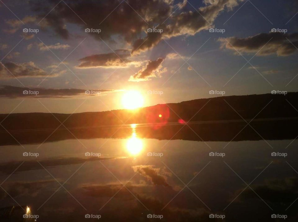 sunset on Goodyear lake