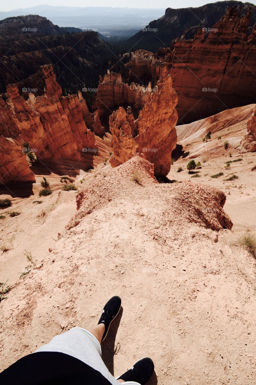 Standing on a rock in Bryce Canyon national park