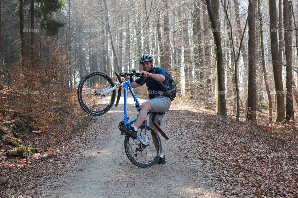 Serious biker. So there we were....biking...in the forest 