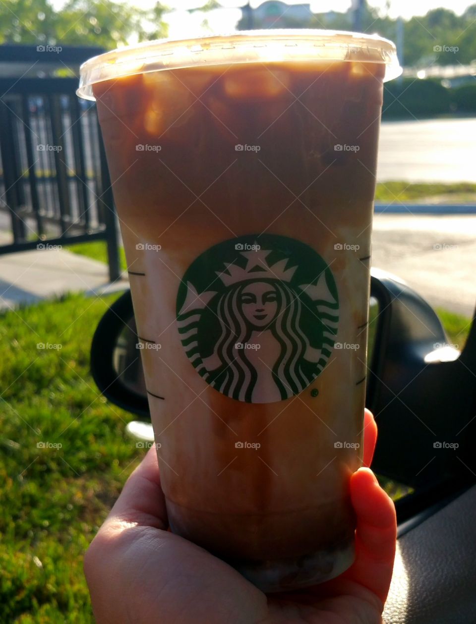 Afternoon Jolt. Trying the new Starbucks Iced Coconut Milk Mocha Macchiato.