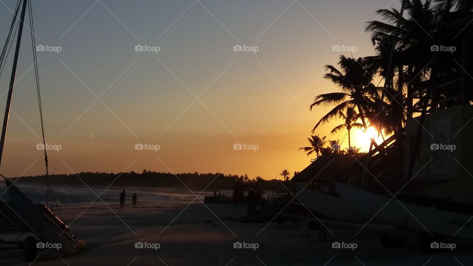 sunset. Maceió.  Brasil. Beach. Brazilian Northeast