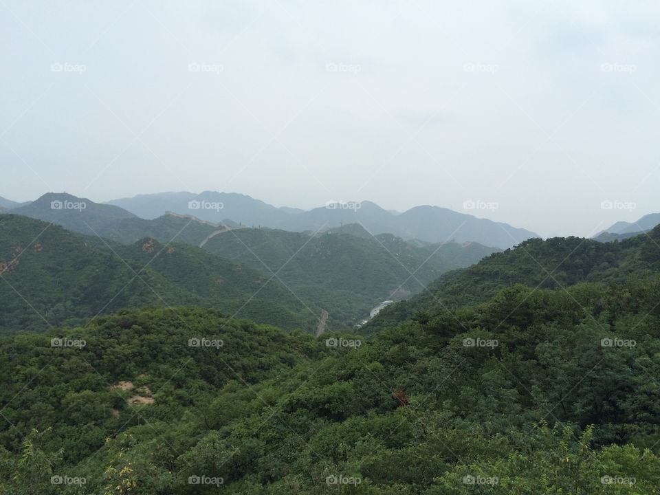A look over the foggy Chinese mountains