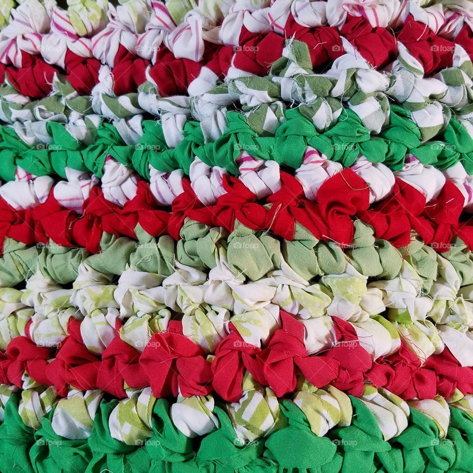 Handmade Christmas Rag Rug