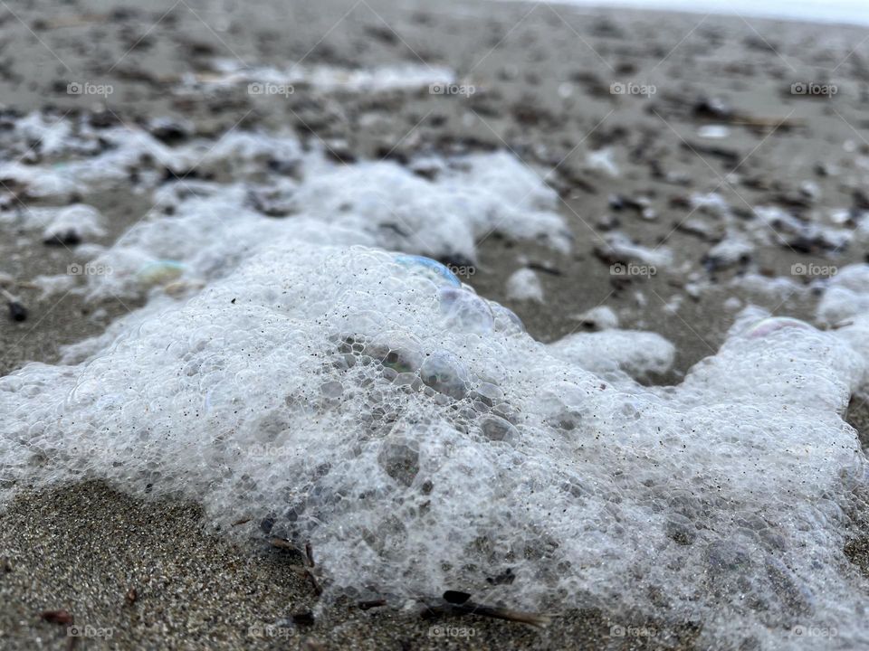 Bubbles and sand debris Pacific Northwest