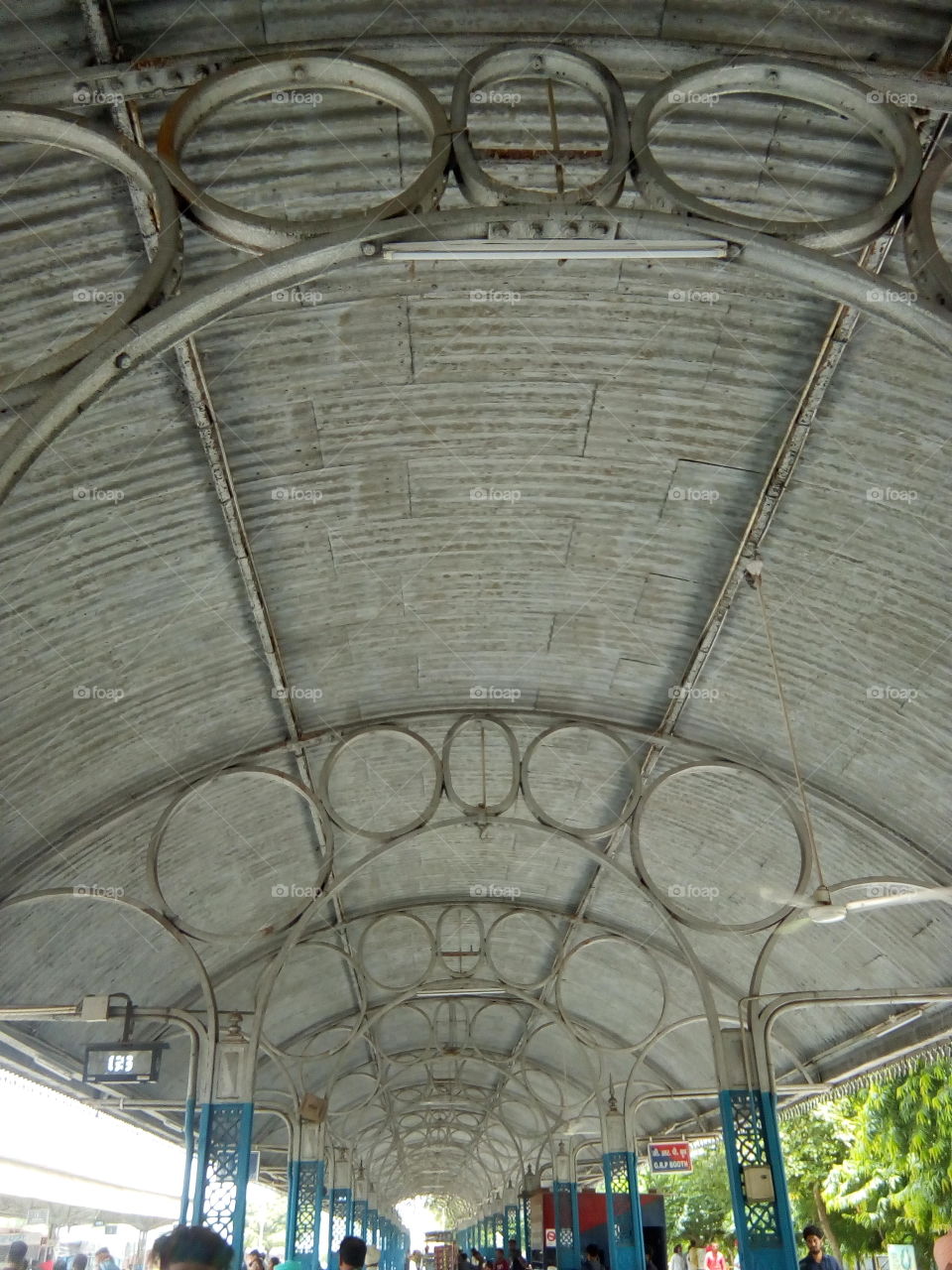 design of ceiling of railway station city Patiala. A historical city in India.