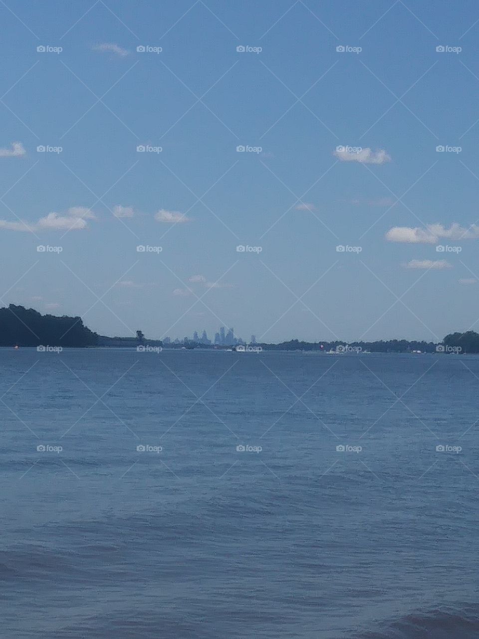 architecture. Philadelphia Sky Line With Delaware River