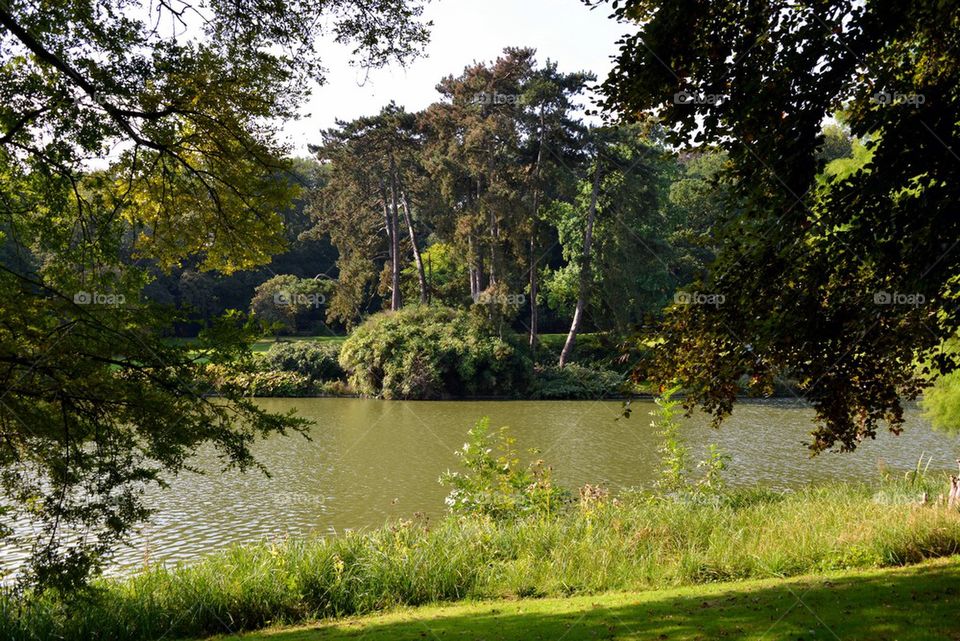 A landscape in a big garden in Meise, Belgium.