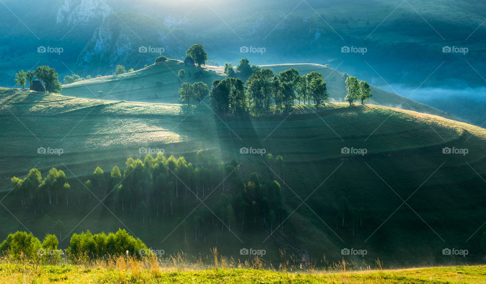 Sunlight over the mountain