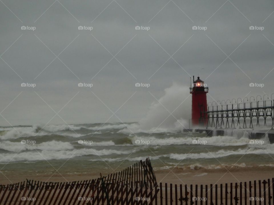 St. Joseph lighthouse waves