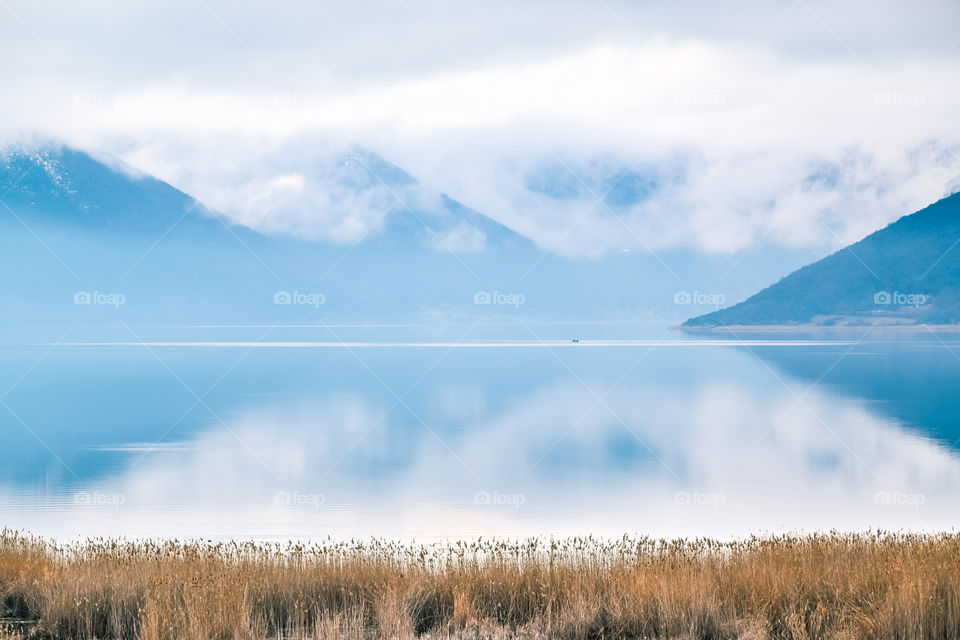 Lake Landscape At Prespes, Florina Region In Greece
