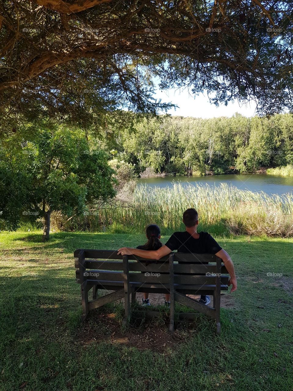 Father and daughter bonding in nature