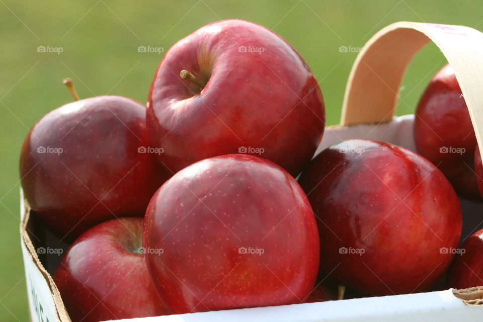 Close-up of basket of apples