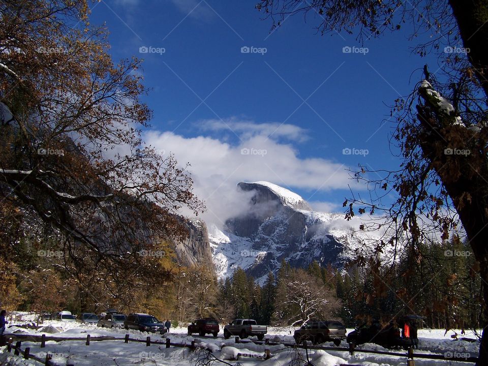Yosemite Valley under early November snow