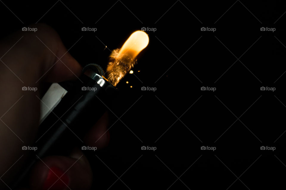 Flirting sparks on black background