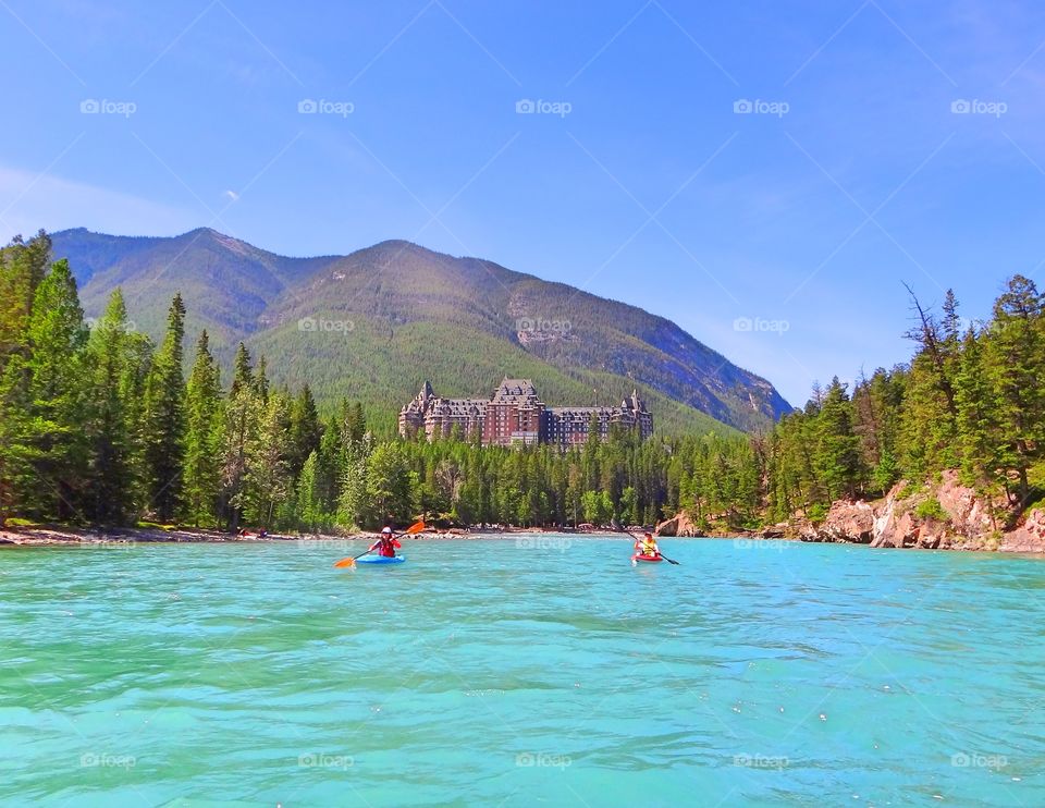 Kayaking from Bow Falls in Banff down to Canmore 