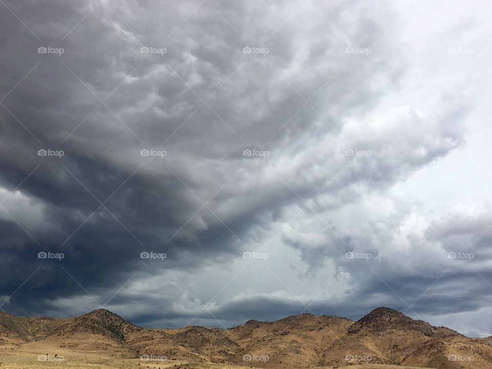 Severe summer weather system and tornado watch over the high sierras in Nevada 