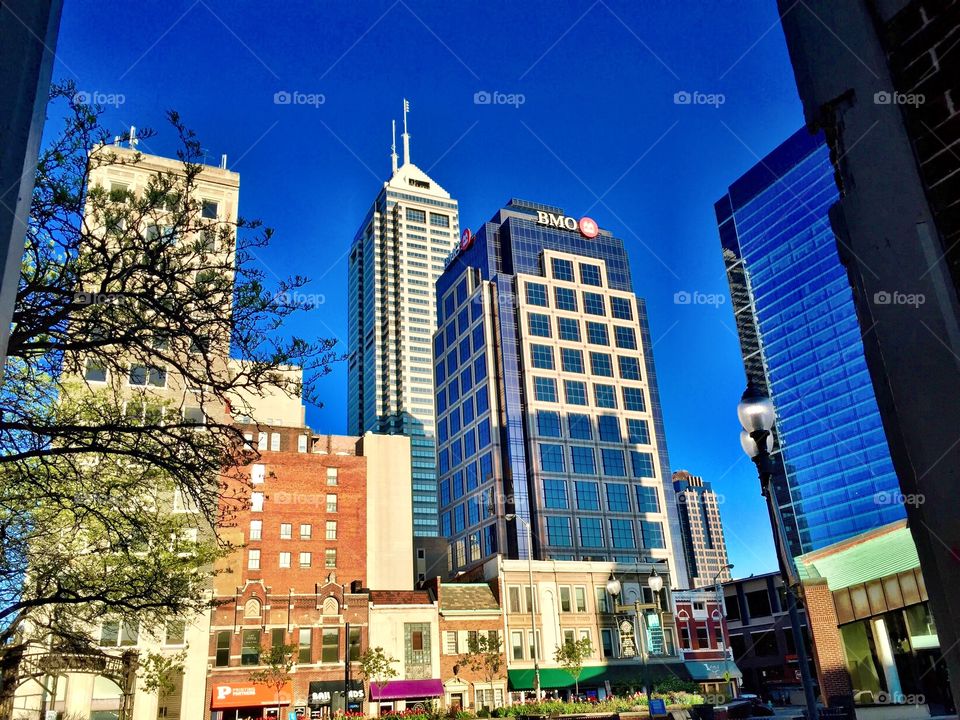 Circle city view in spring. 