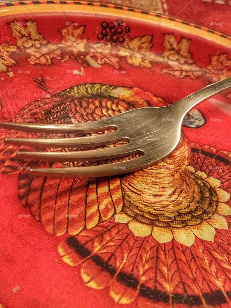 thanksgiving plate and fork