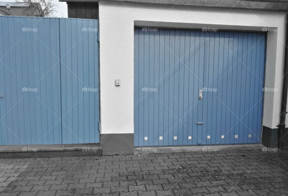blue doors