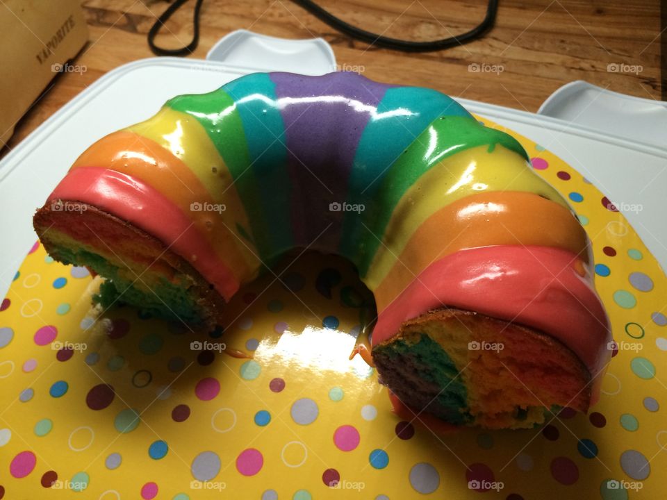 Rainbow cake. 