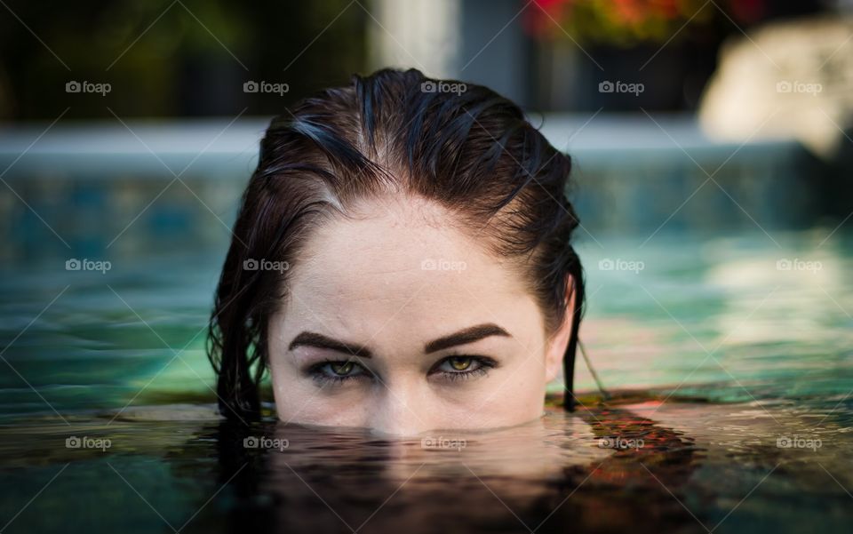 Model submerged in water