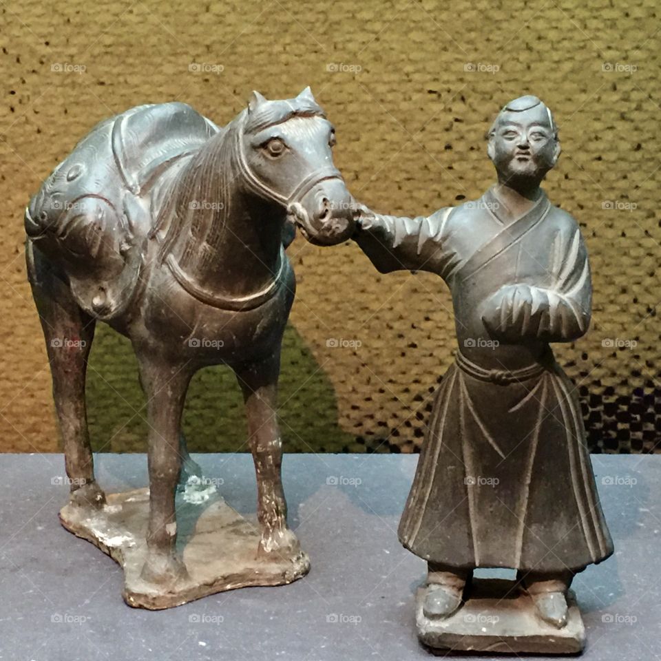 Chinese man with his horse