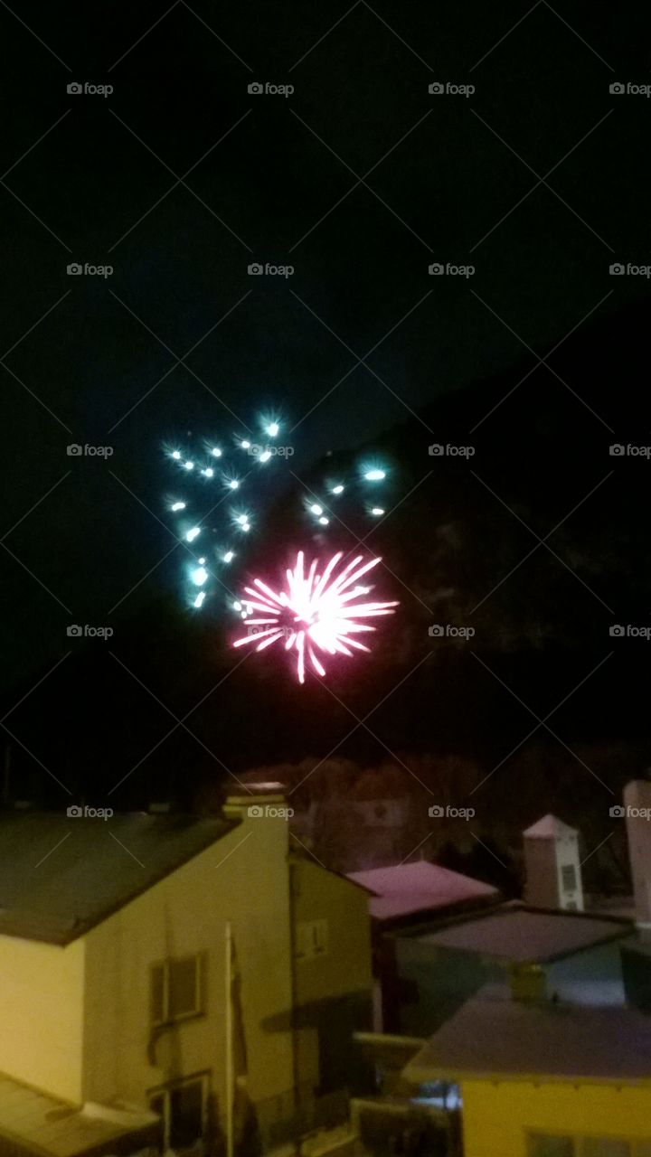 Fireworks in winter time