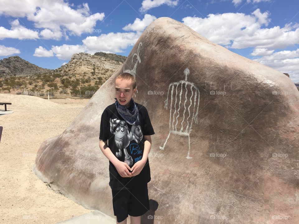 Baker, California . Made a pit stop at Baker, California with my son.  He is enjoying the weather.
