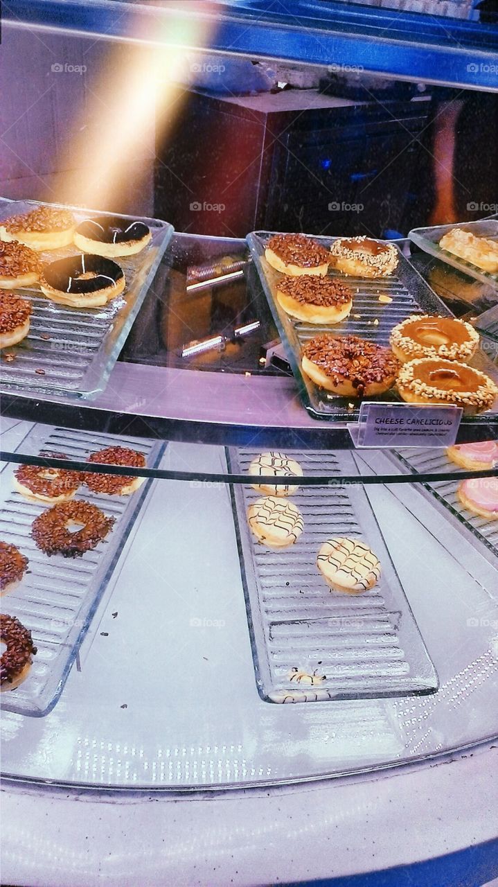 Delicious donuts at display 🍩🍫