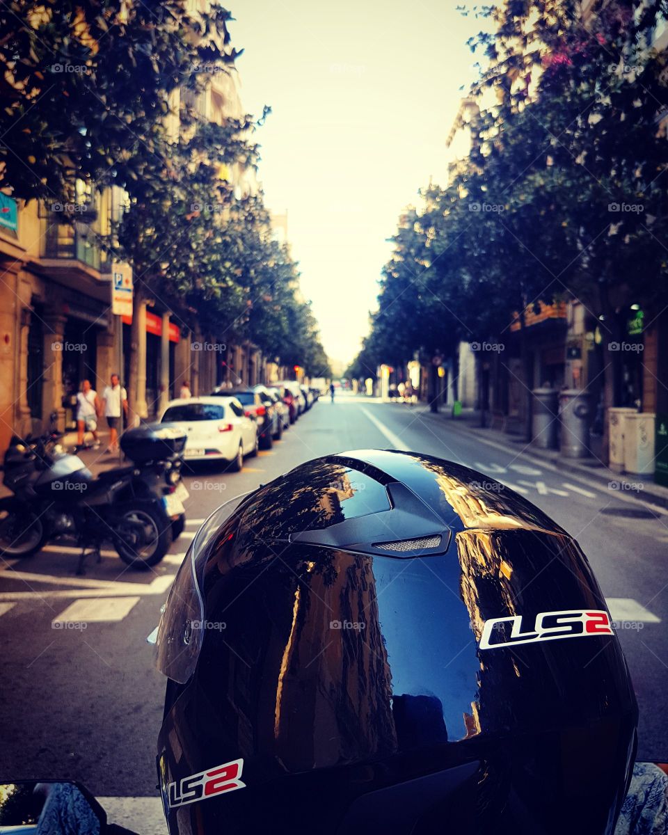 Views from a scooter in Barcelona