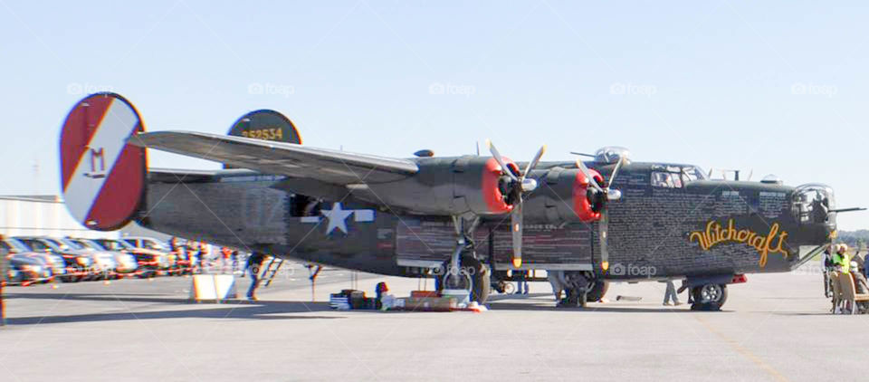 airshow. Vintage war plane at local airshow