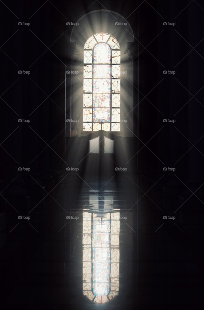 Sunlight inside cathedral Mother Tereza