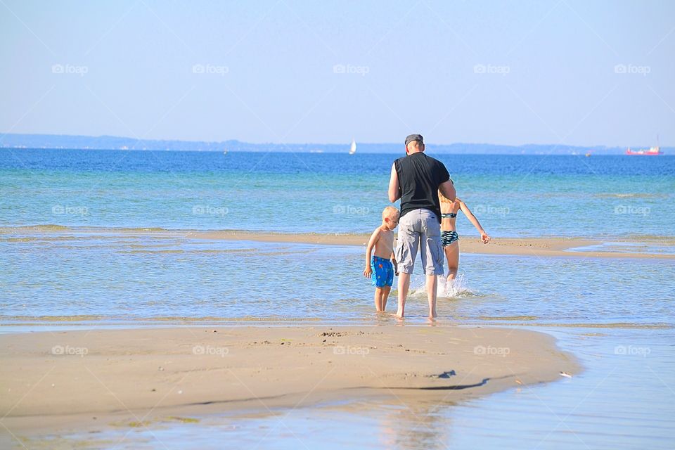 Family at the beach