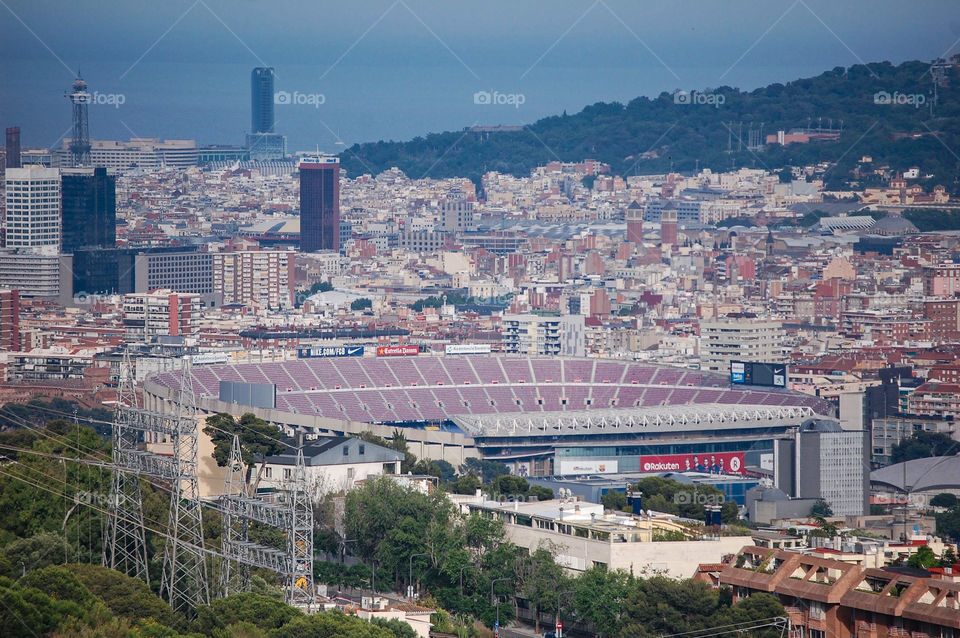Landscape of Camp Nou in barcelona 