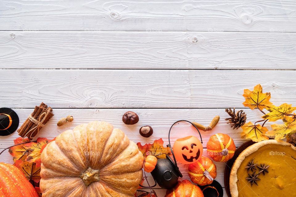 Halloween spooky flatlay