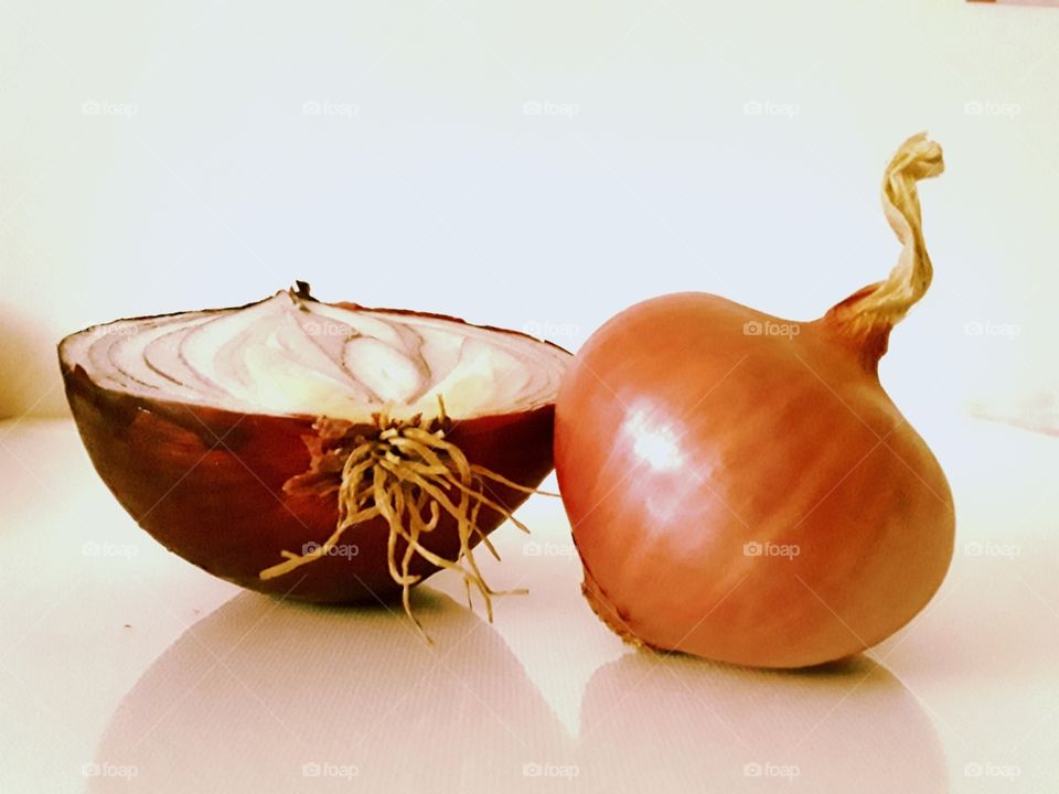 red onion whole and half