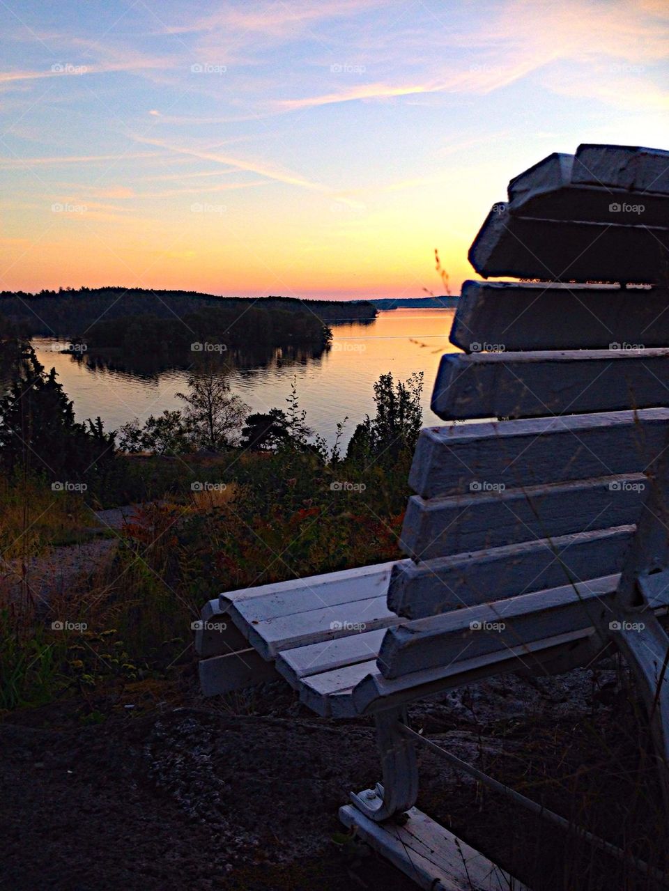 View of empty bench