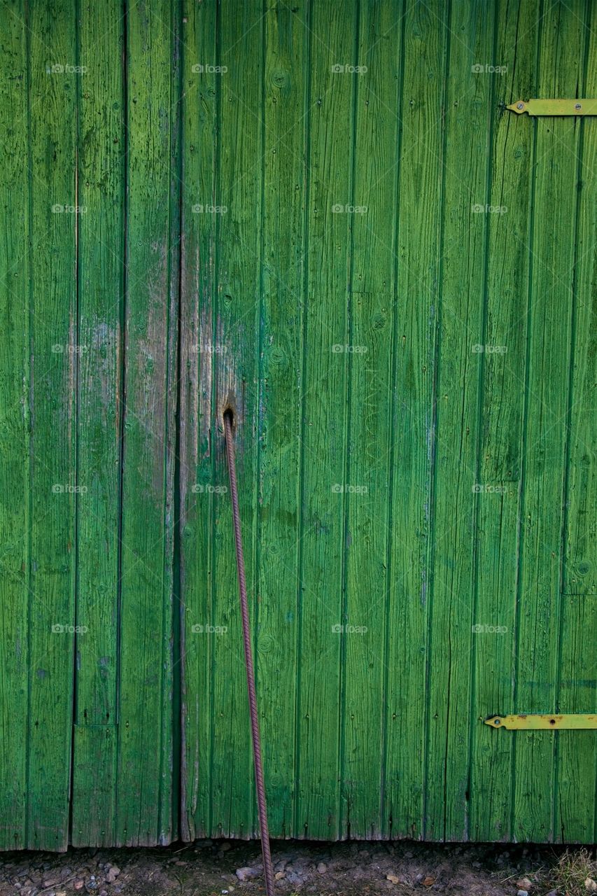 Green wooden door