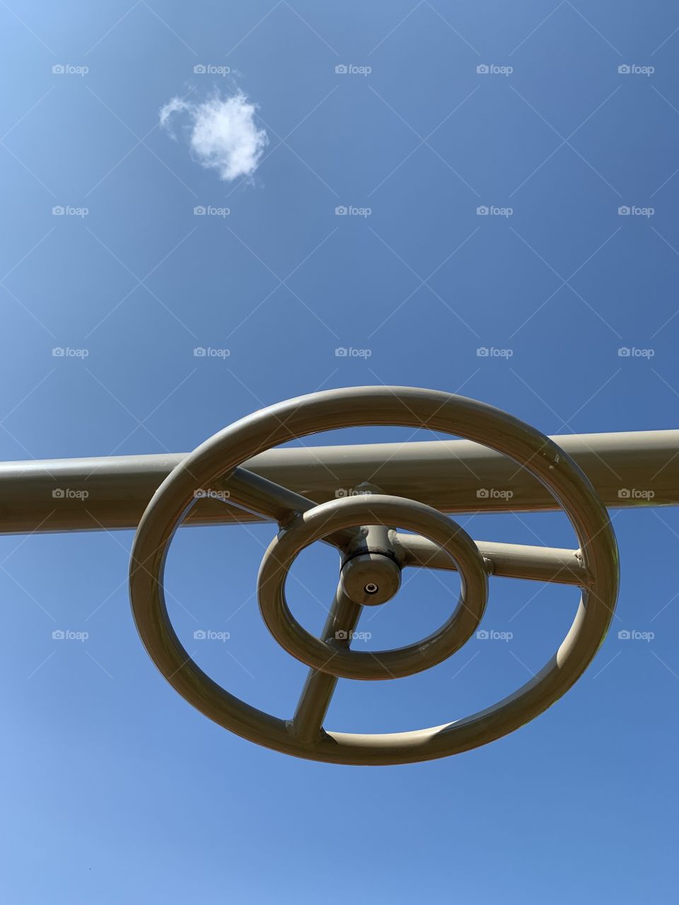 Playground equipment view from below 