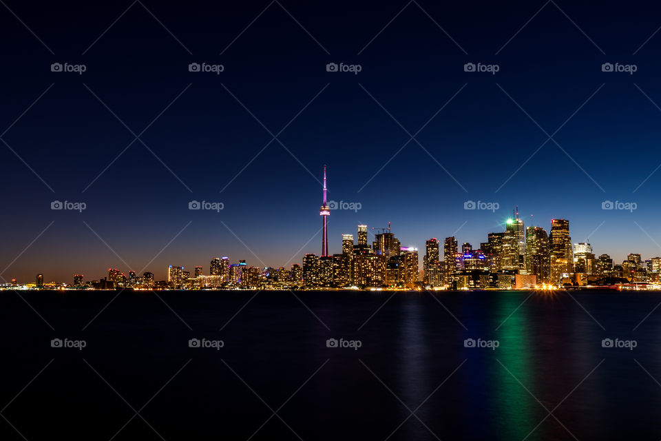 Long exposure of Toronto from Wards Island