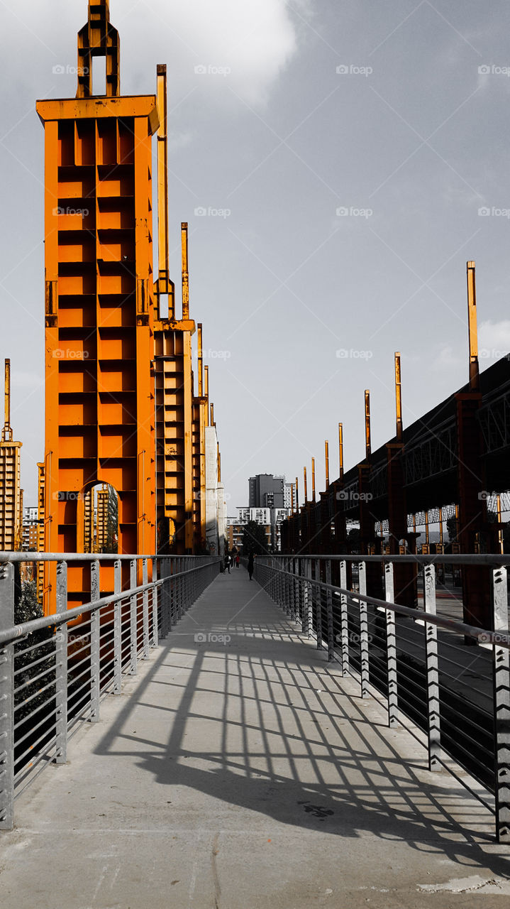 Footbridge in Turin in Italy
