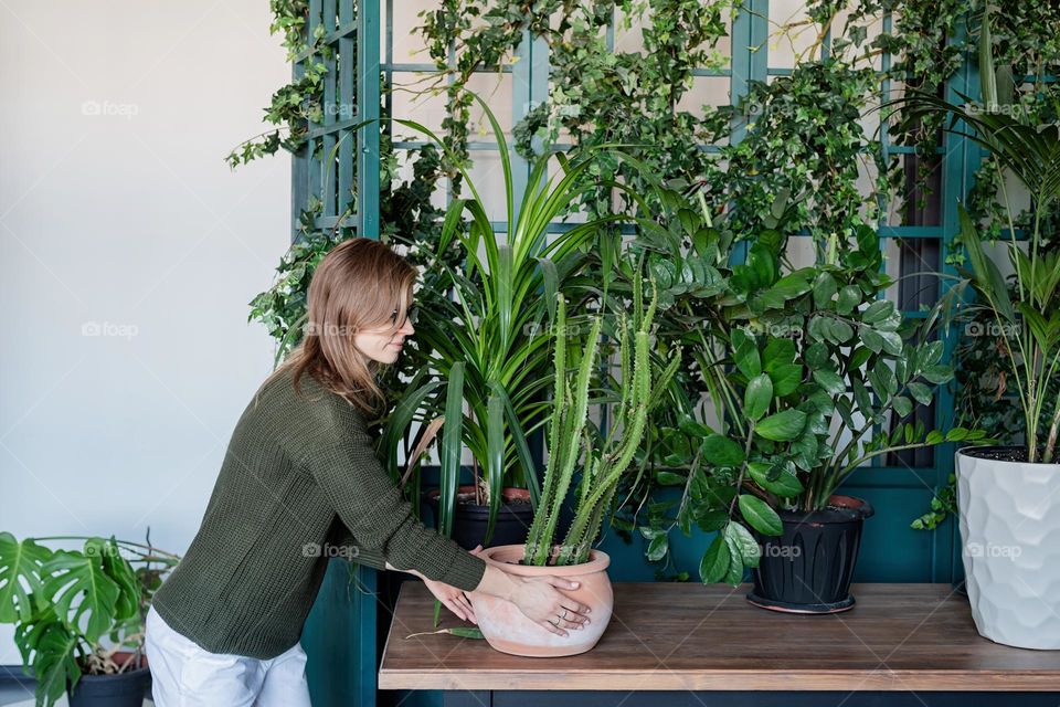 woman planting plants