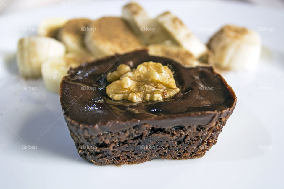 Chocolate fudge brownie with nuts