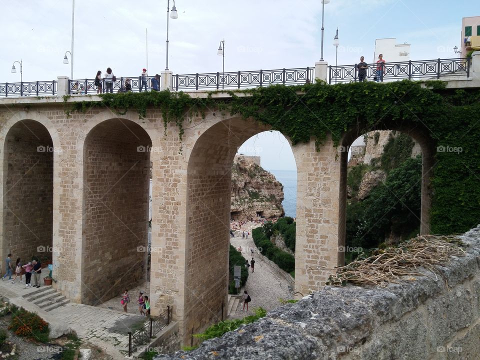 Polignano's bridge. il Ponte di Polignano. Bari Apulia Italy.