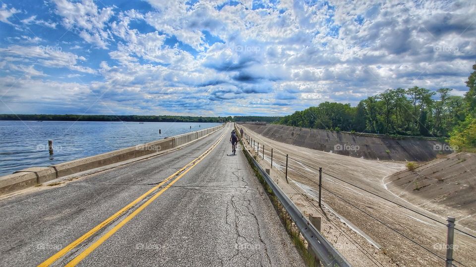 bicycle crossing hardy dam