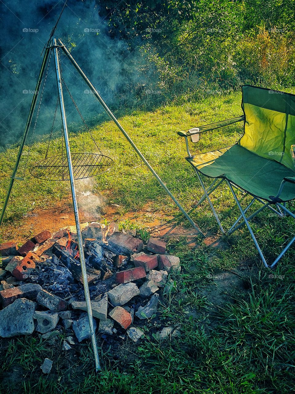 Campfire after a day out on the trails
