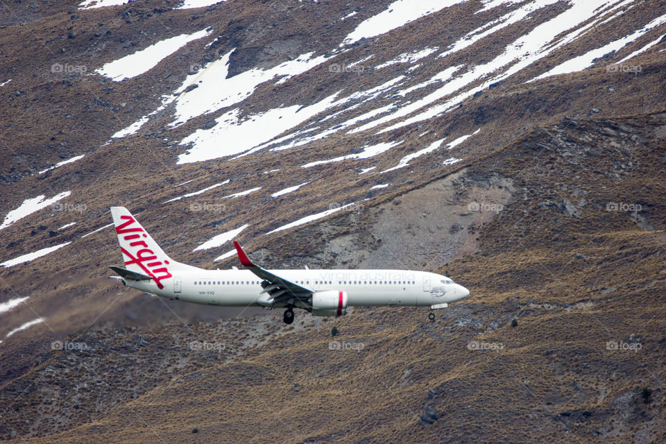 New Zealand - Queenstown, Aircraft coming in to land 