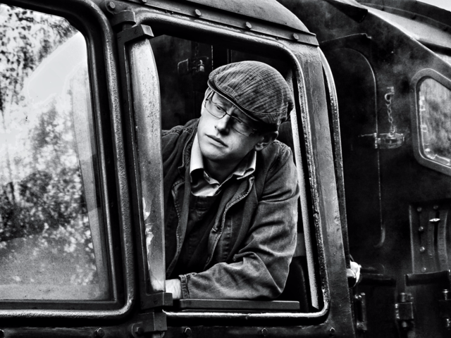 train man blackandwhite steam by Raid1968