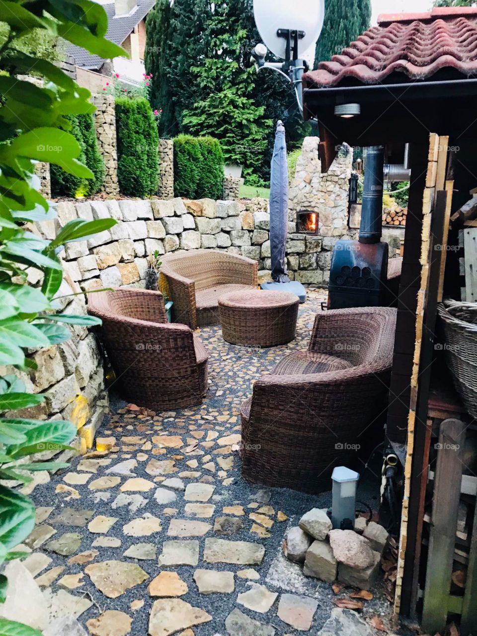 chillout area Grillplatz fireplace